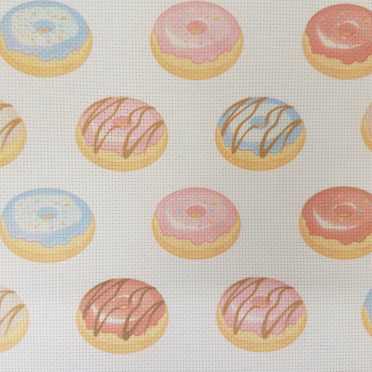 Donut Time Patterned Cross Stitch Fabric